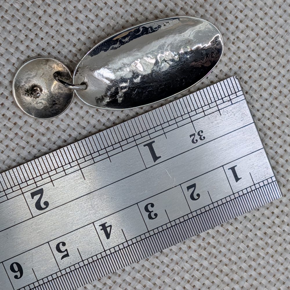 Vintage Handmade Sterling Silver Turquoise Stud Earrings | Florida Keys | 1.75” - Picture 15 of 16